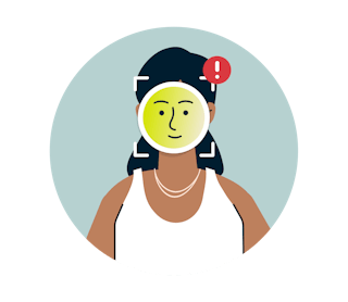 Laptop user person going online with ad blocker.