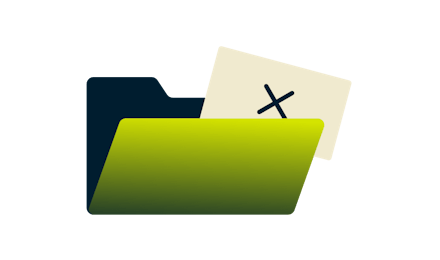 Otvorite zelenu datoteku i papir precrtan znakom iks.