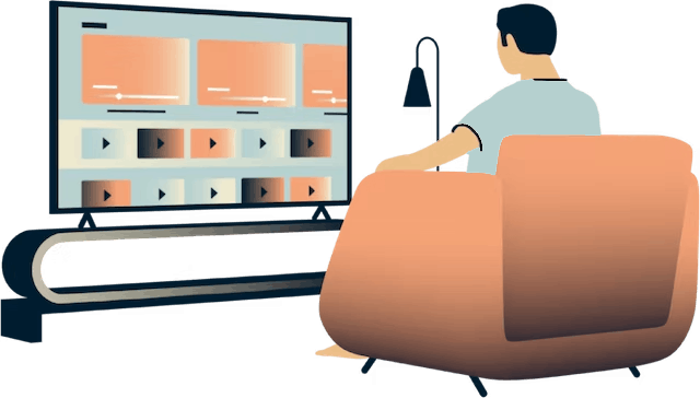 Osoba na kauču koja strimuje.