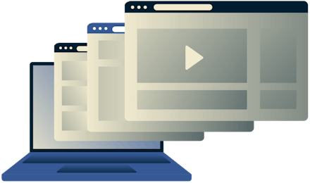 Laptop sa nekoliko prozora pregledača.