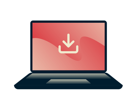 Изтегляйте анонимно. Лаптоп с икона за изтегляне.